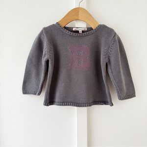 BONPOINT grey knit B sweater